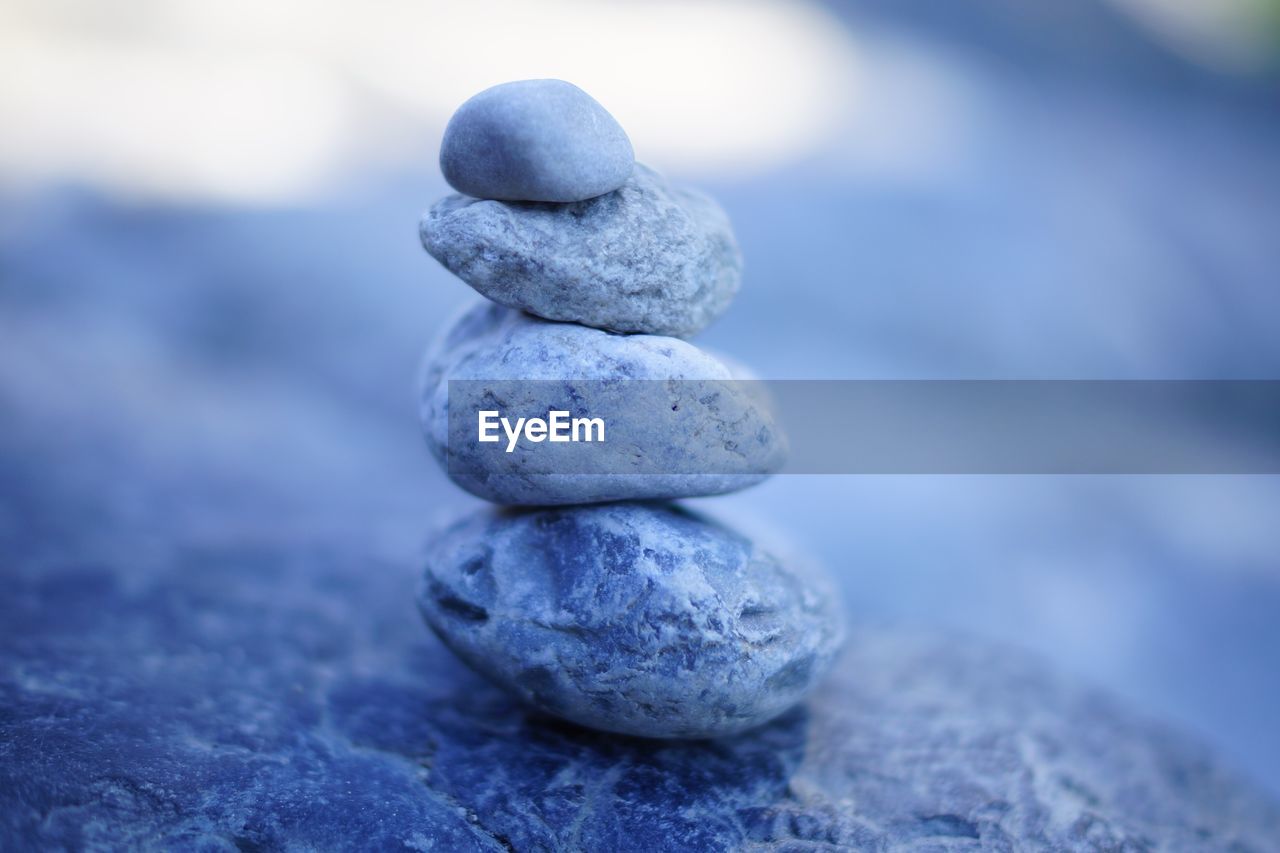 Close-up of stack of stones