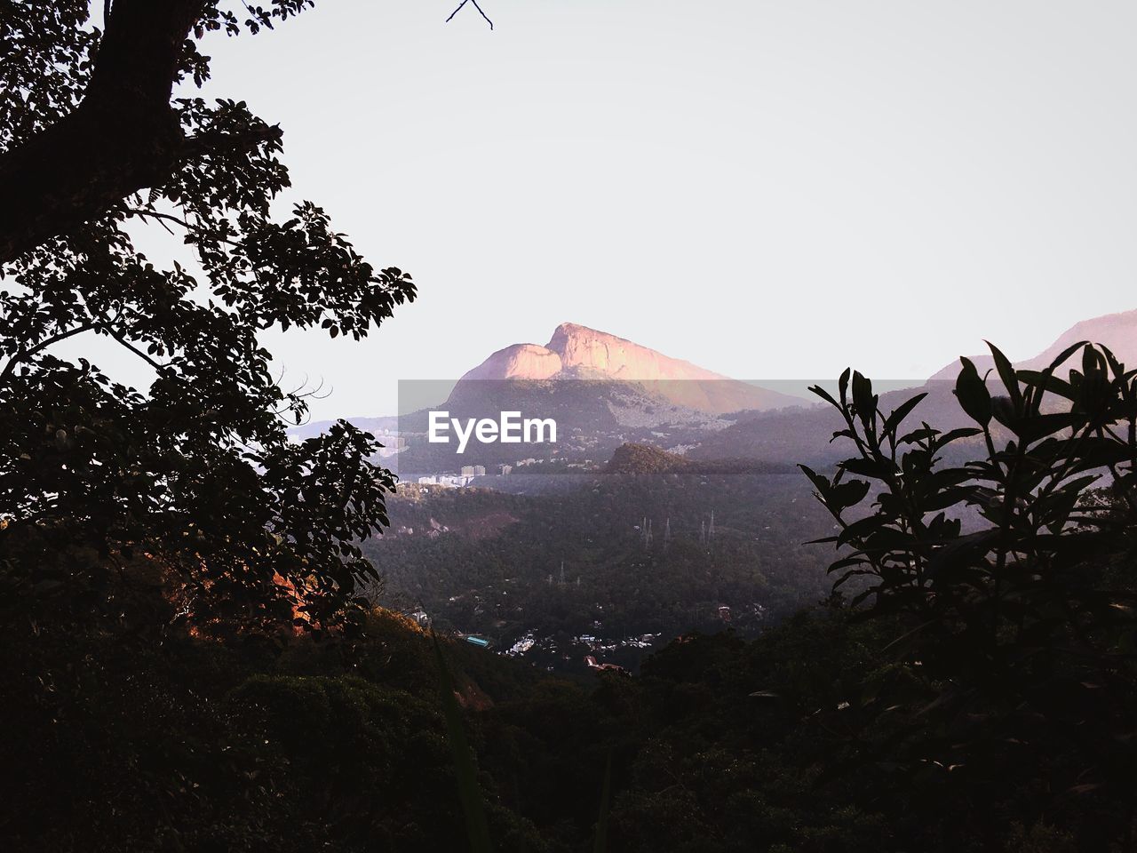 Scenic view of mountains against clear sky