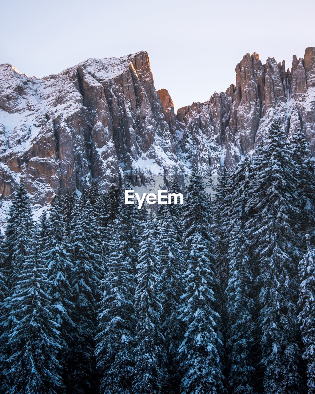 Low angle view of snow covered mountain