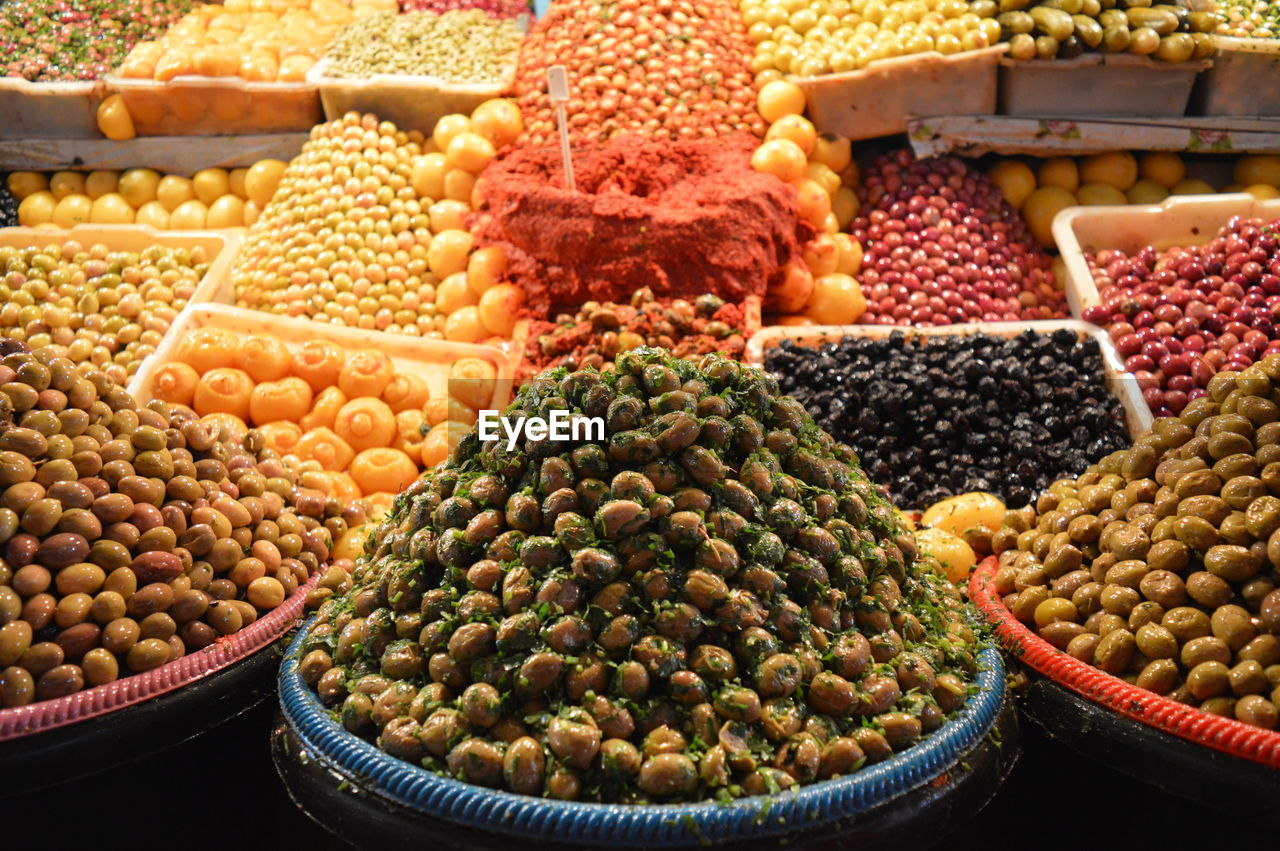 High angle view of market stall for sale