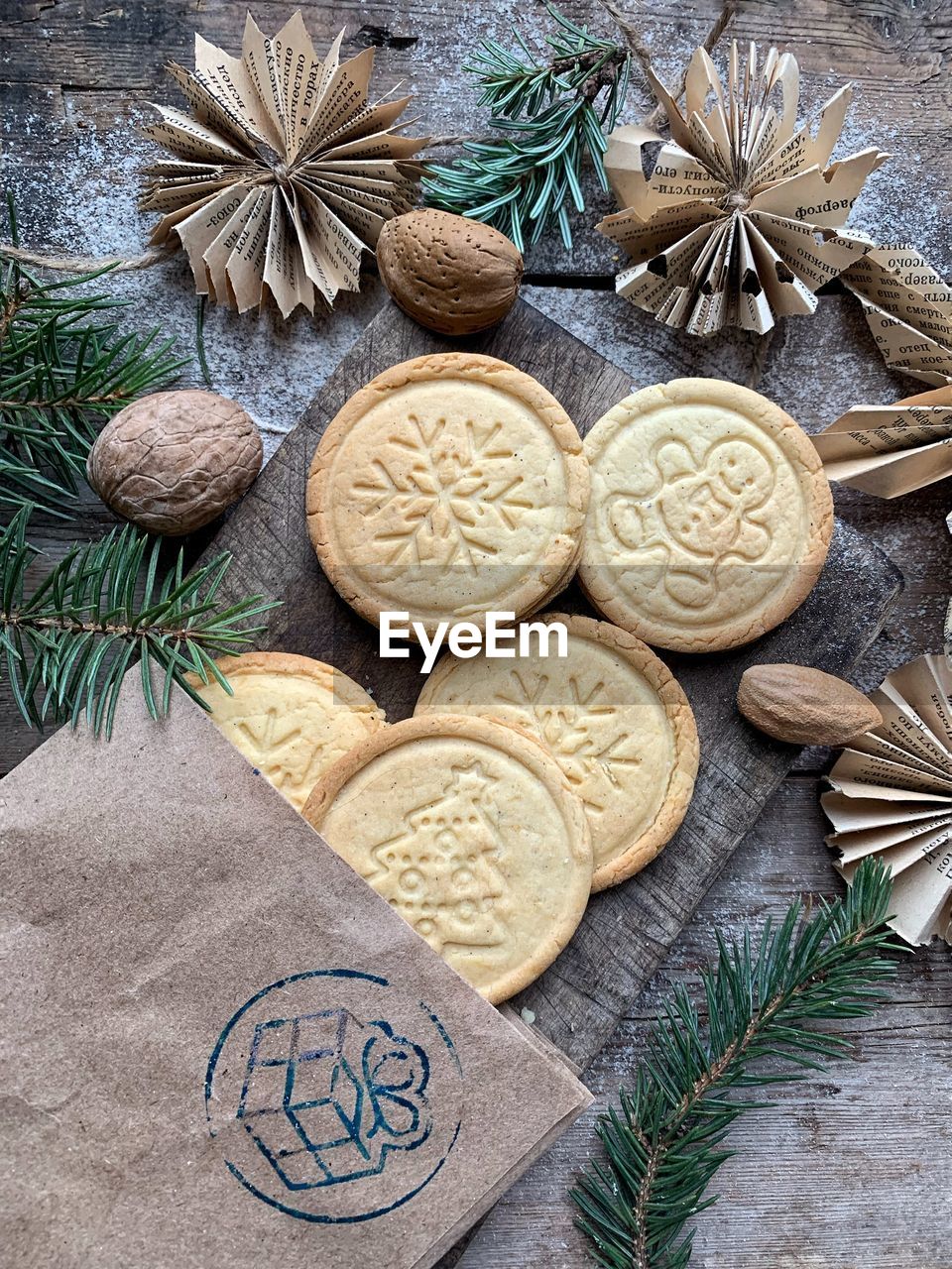 Festive cookies made at home for the new year. holiday mood. home baking recipes