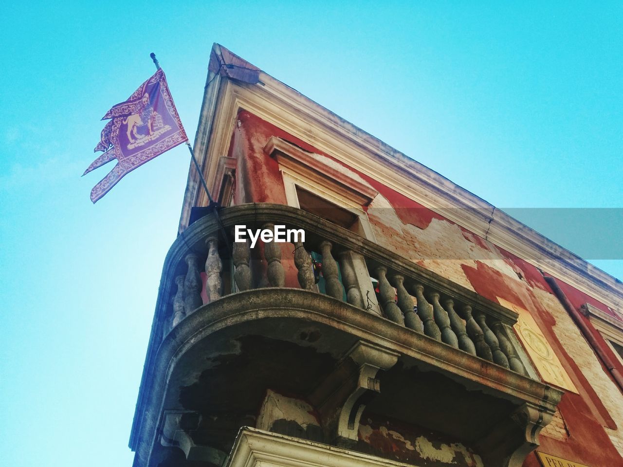 Low angle view of building against clear sky