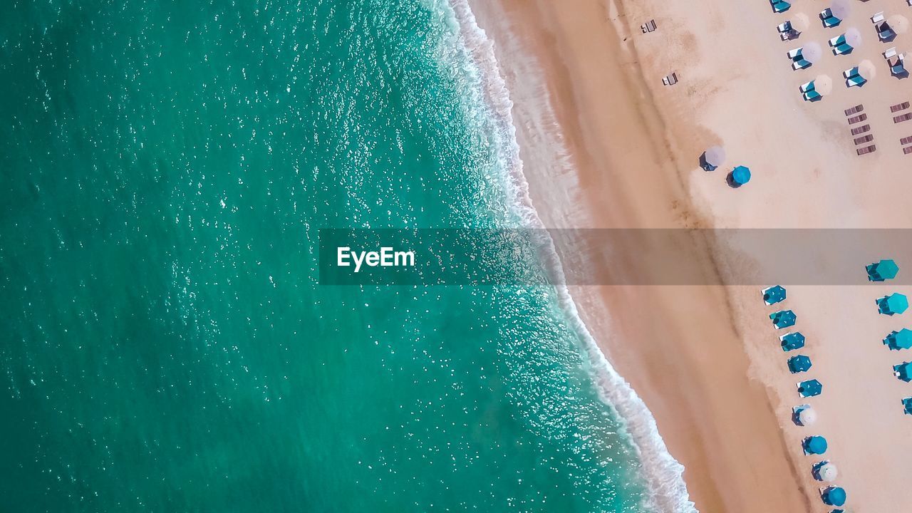 High angle view of beach