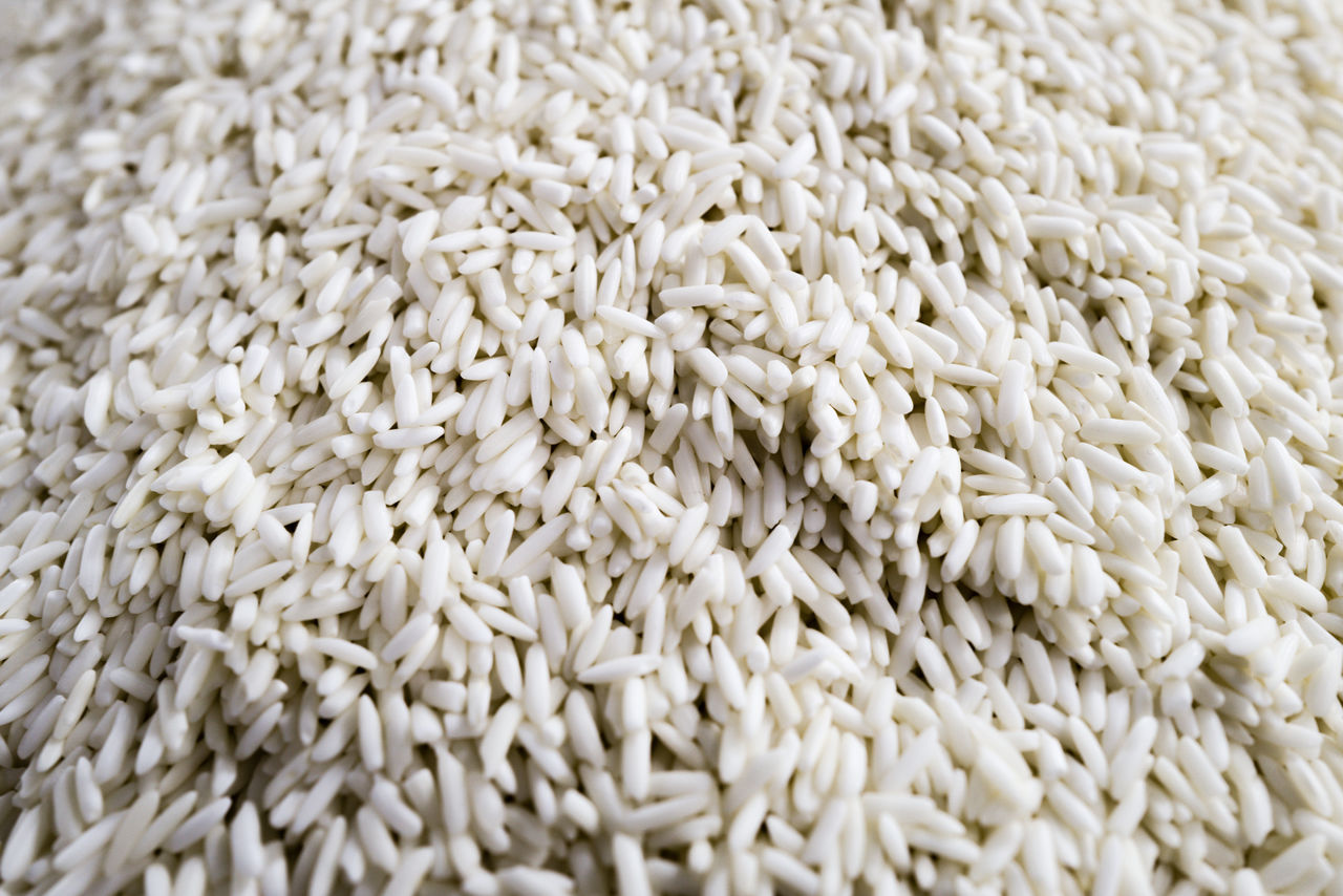 Close up of white rice