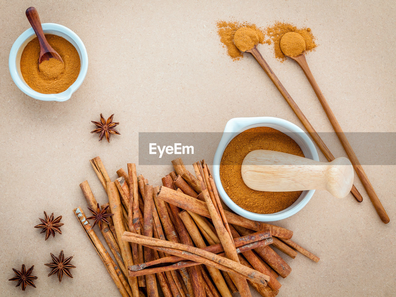 Directly above shot of spices on table