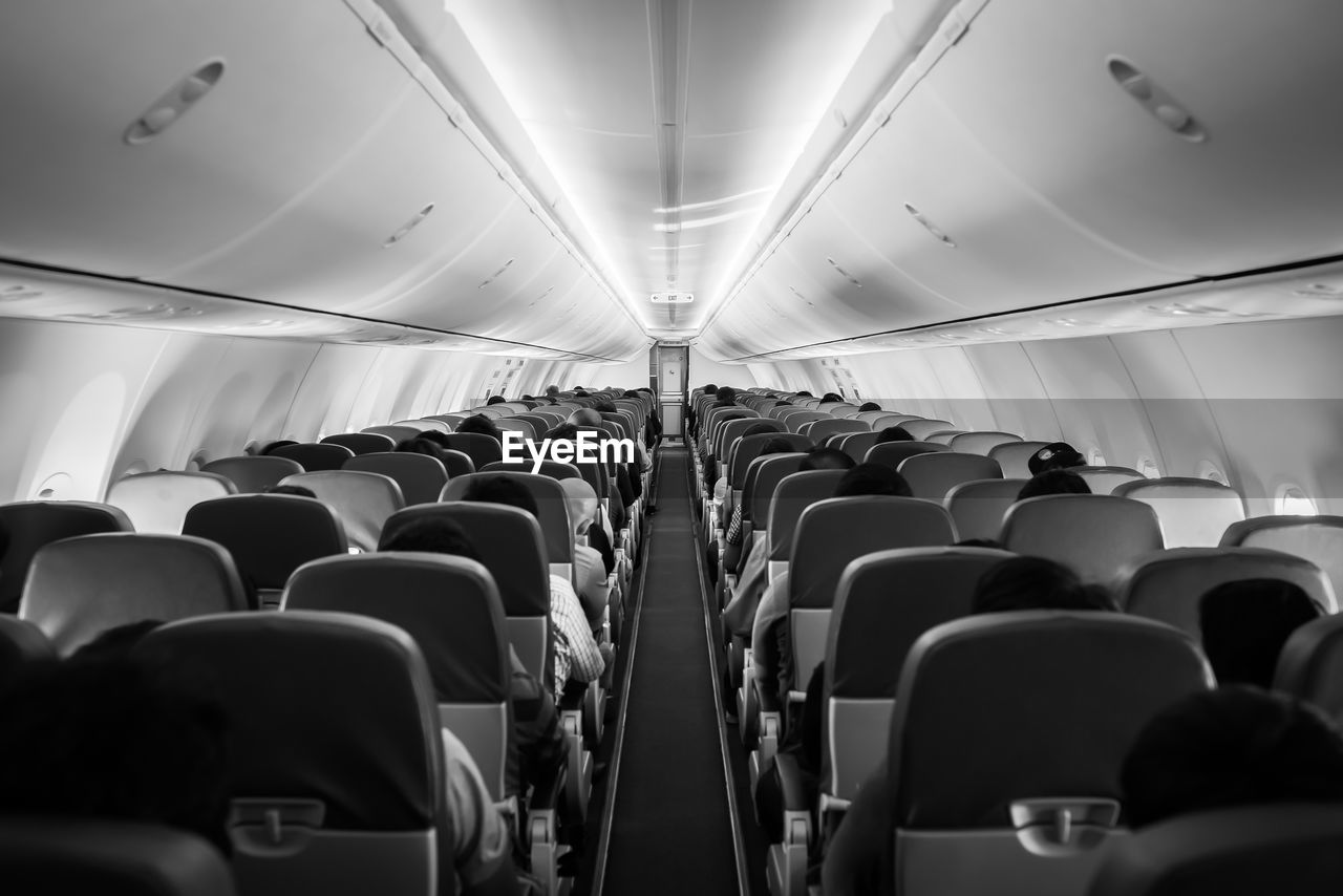 View of seats in airplane