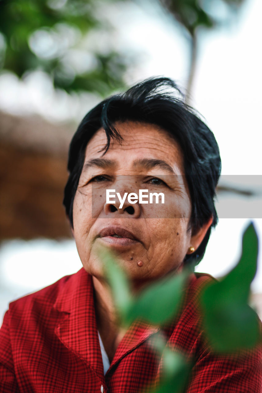 Close-up of thoughtful senior woman