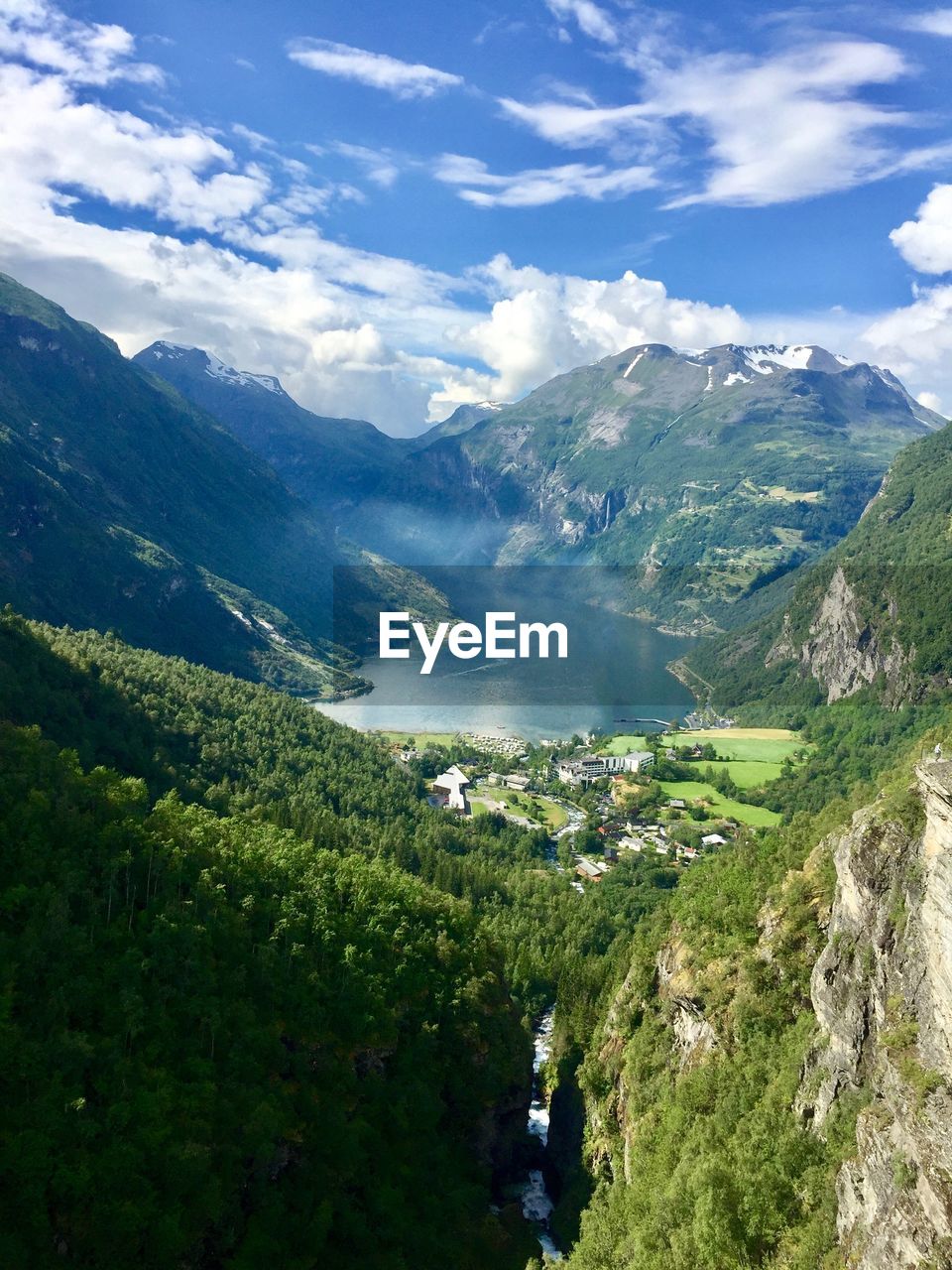 High angle view of landscape against sky