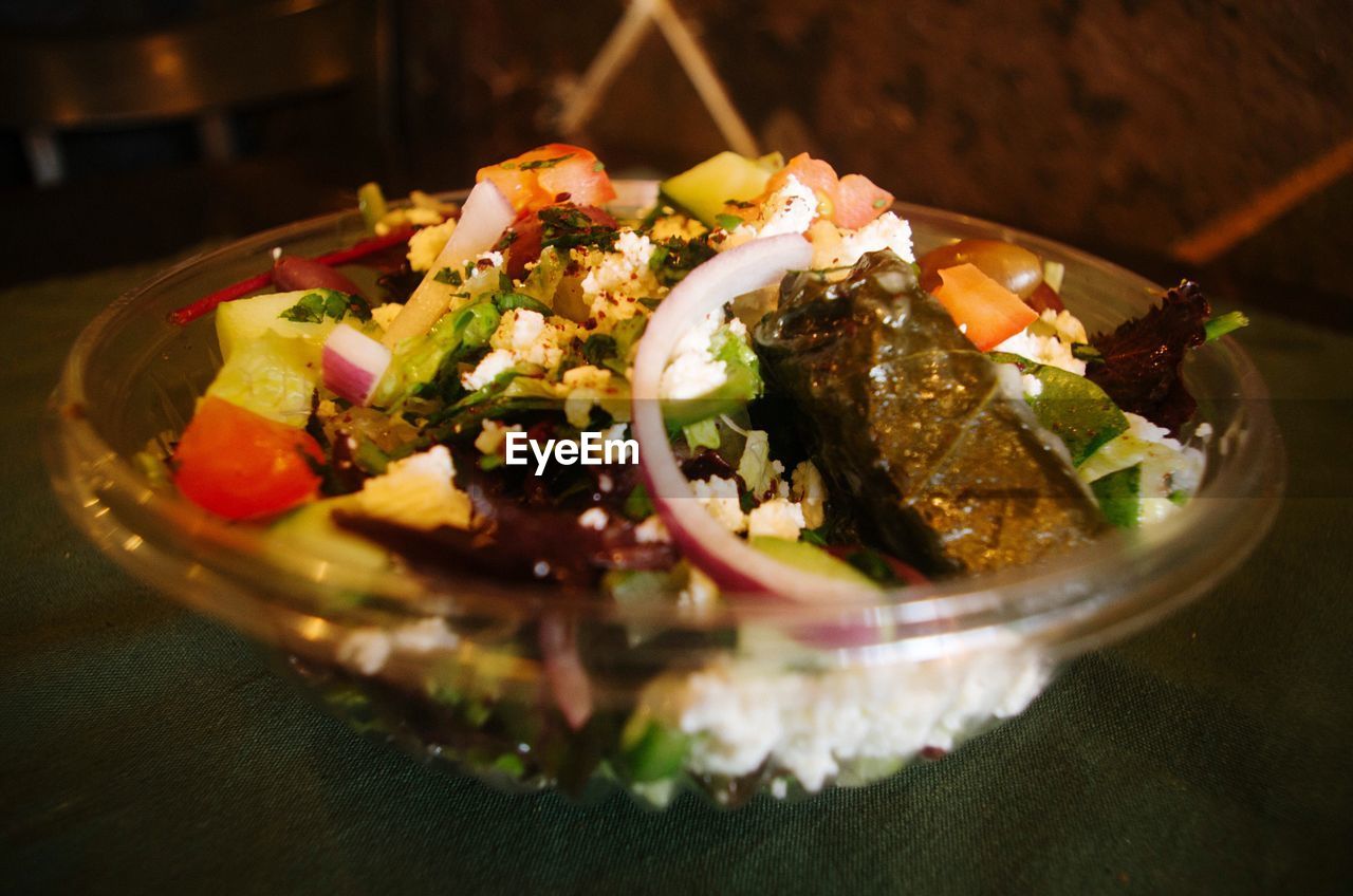 Close-up of food in bowl on table