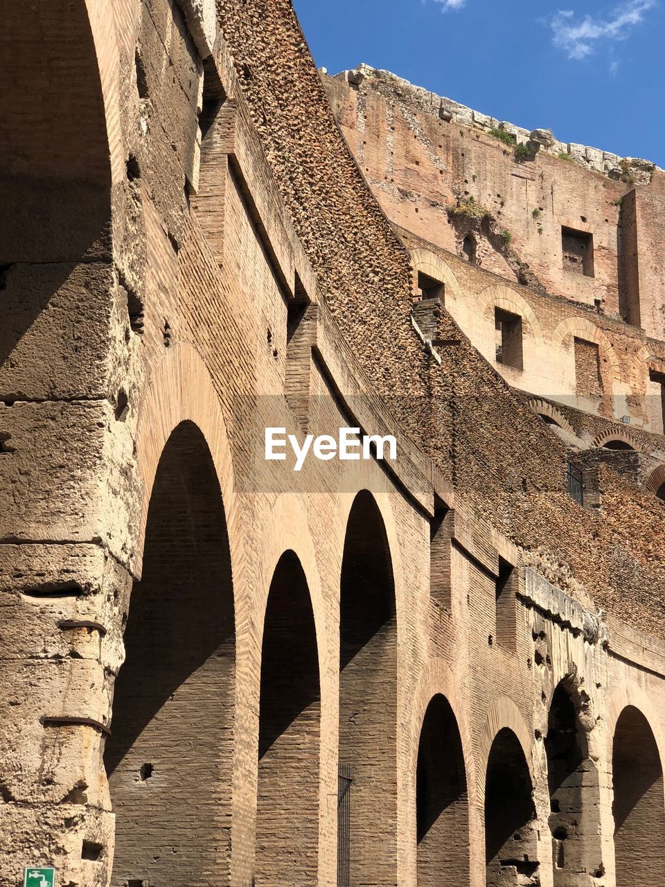 Low angle view of old building against sky