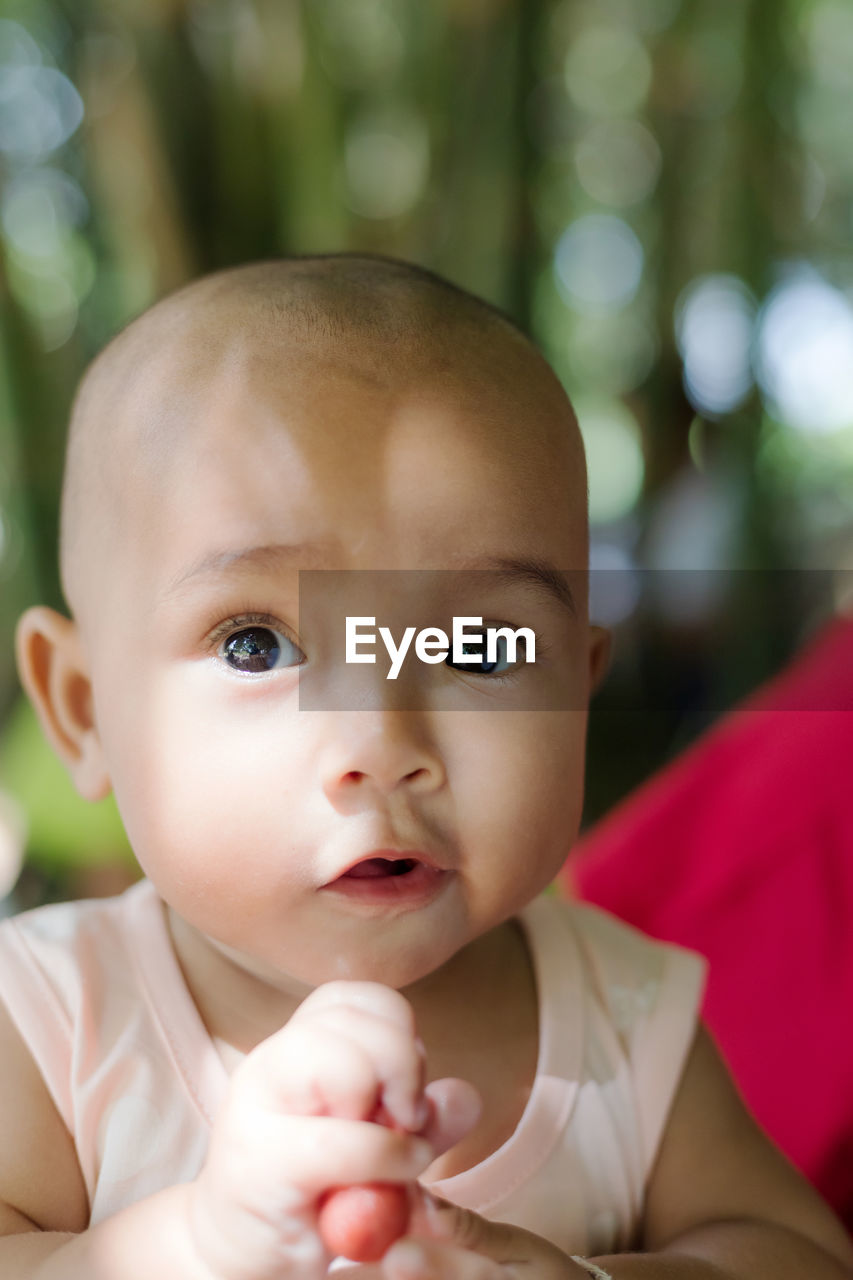 Close-up portrait of cute baby girl