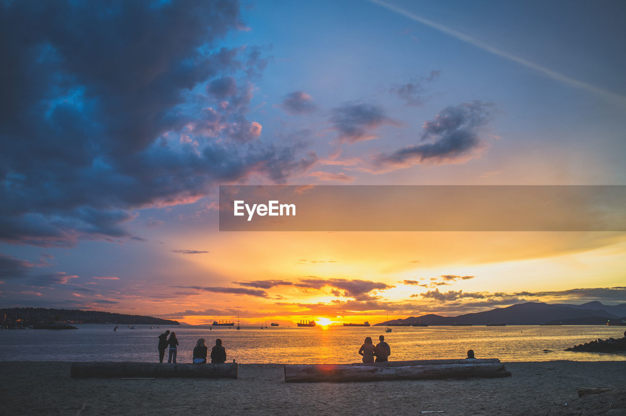 Scenic view of sea at sunset