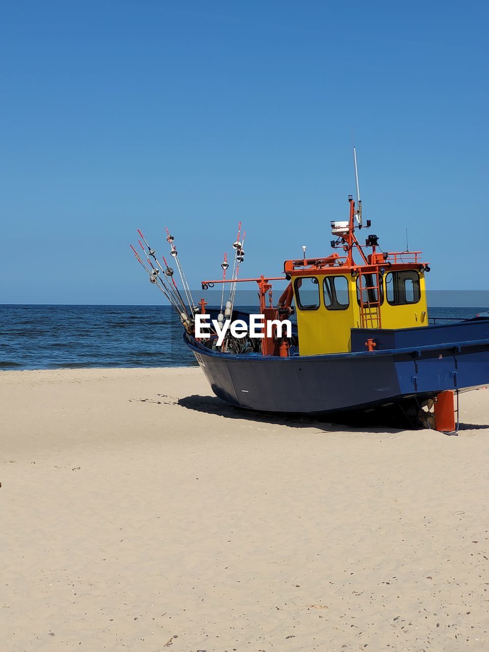 boats in sea against clear sky