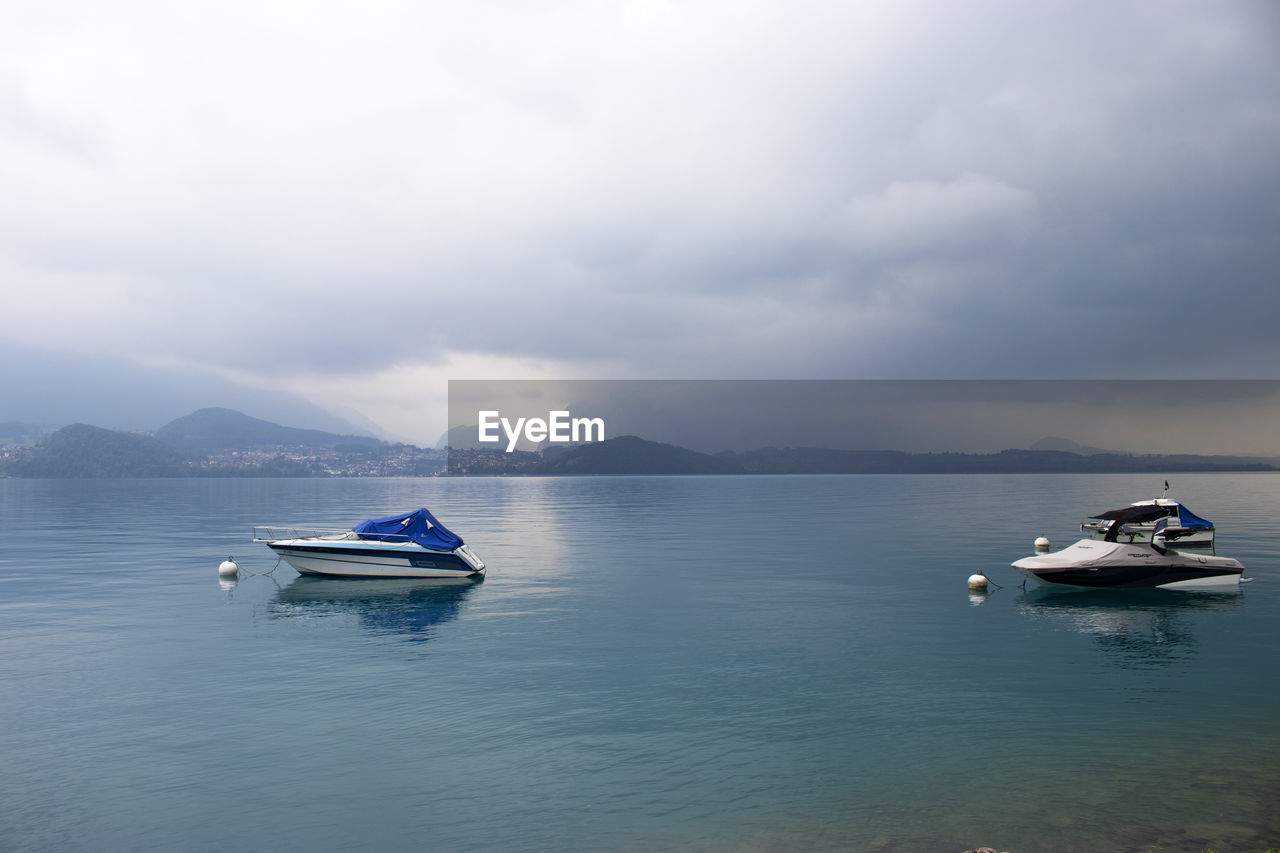 Nautical vessel on sea against sky