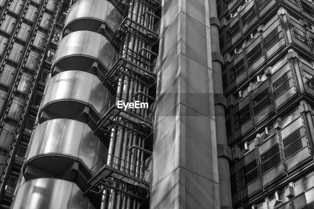 Low angle view of lloyds building in the city of london