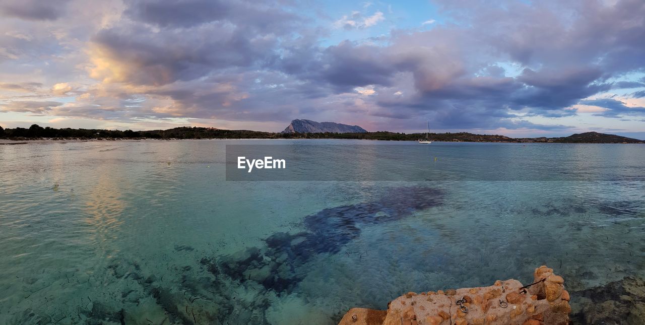 SCENIC VIEW OF LAKE AGAINST CLOUDY SKY