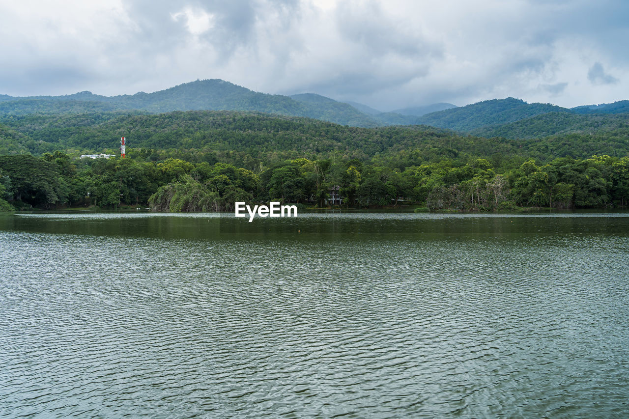 SCENIC VIEW OF LAKE AGAINST MOUNTAINS