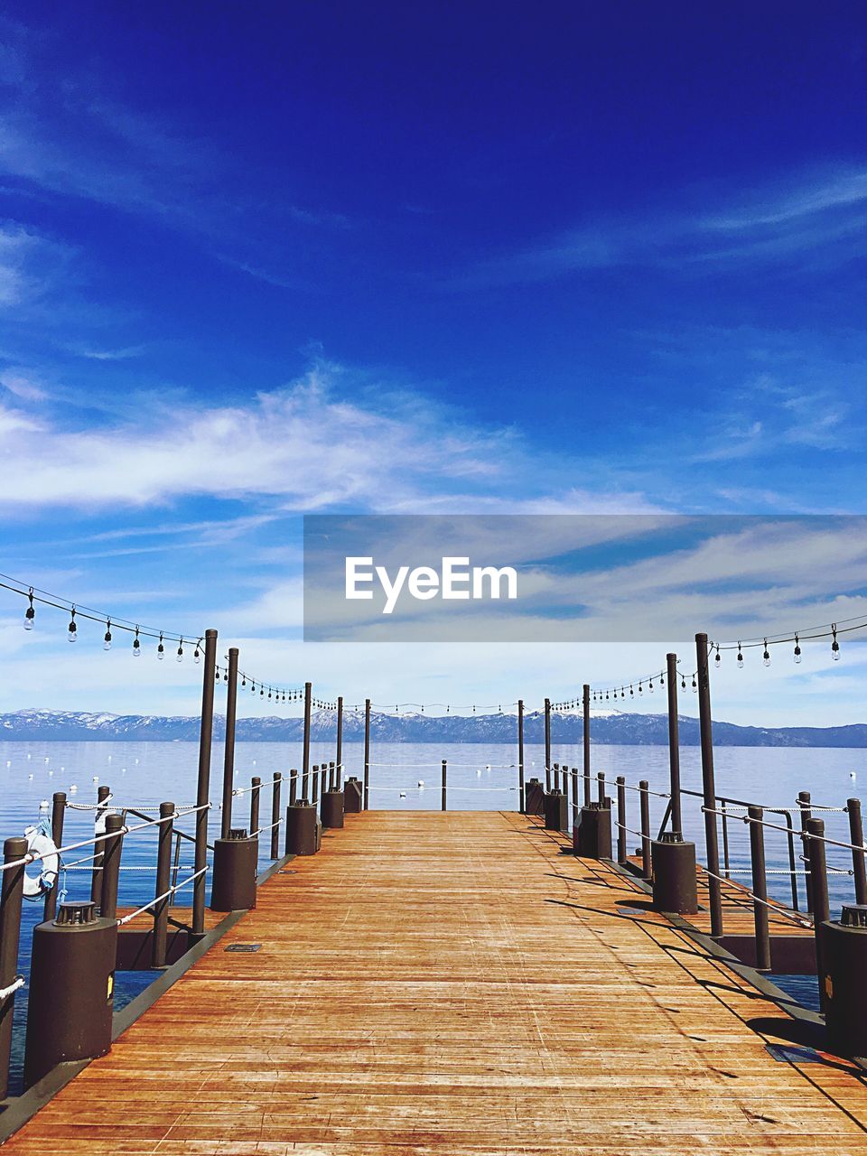 Wooden pier on sea