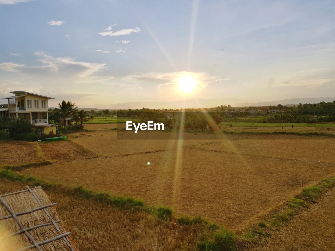 FIELD AGAINST SKY DURING SUNSET