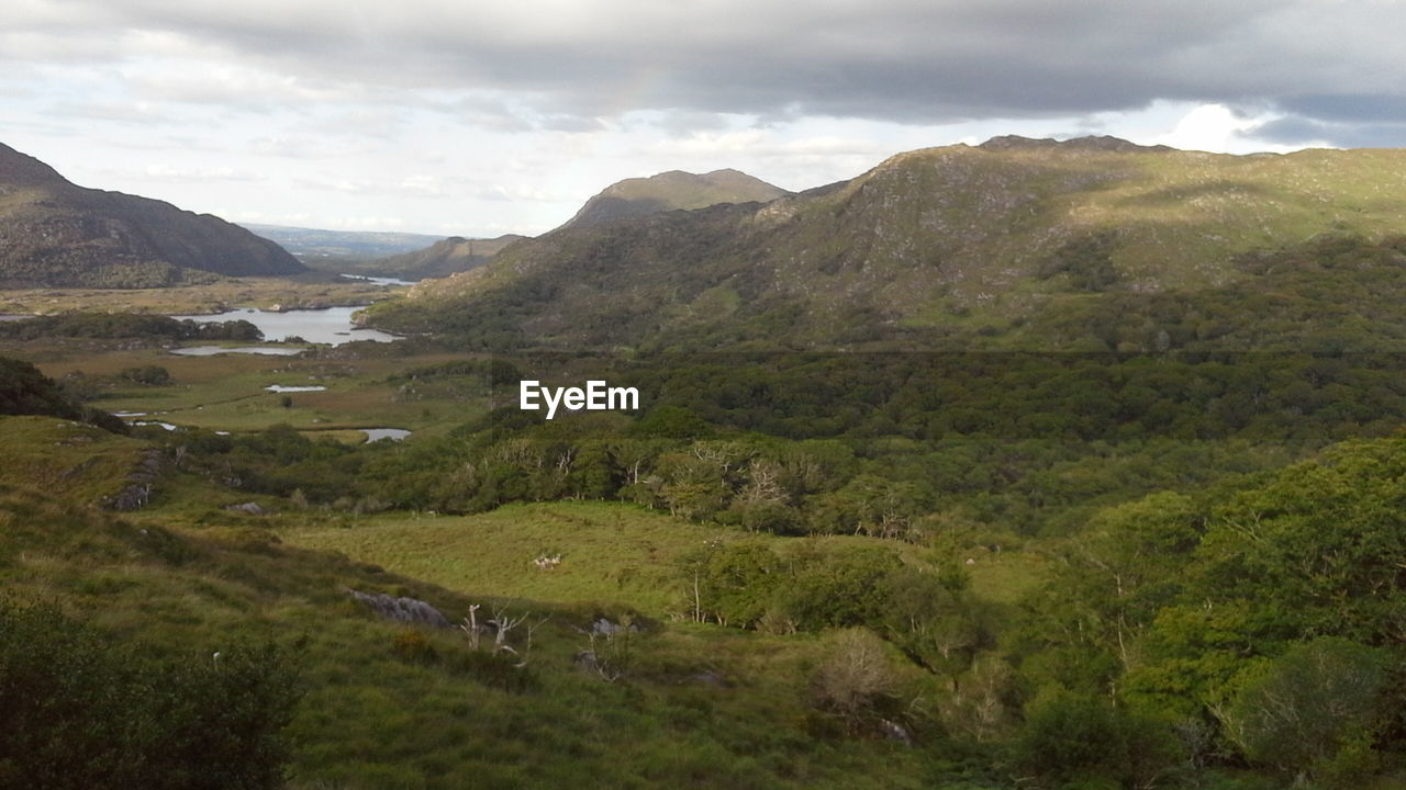 Scenic view of landscape against cloudy sky