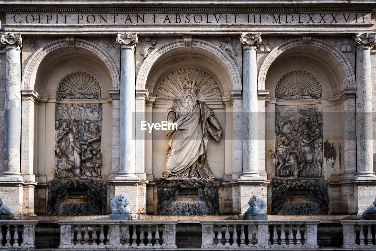 Happy water fountain, fountain of moses in rome, italy