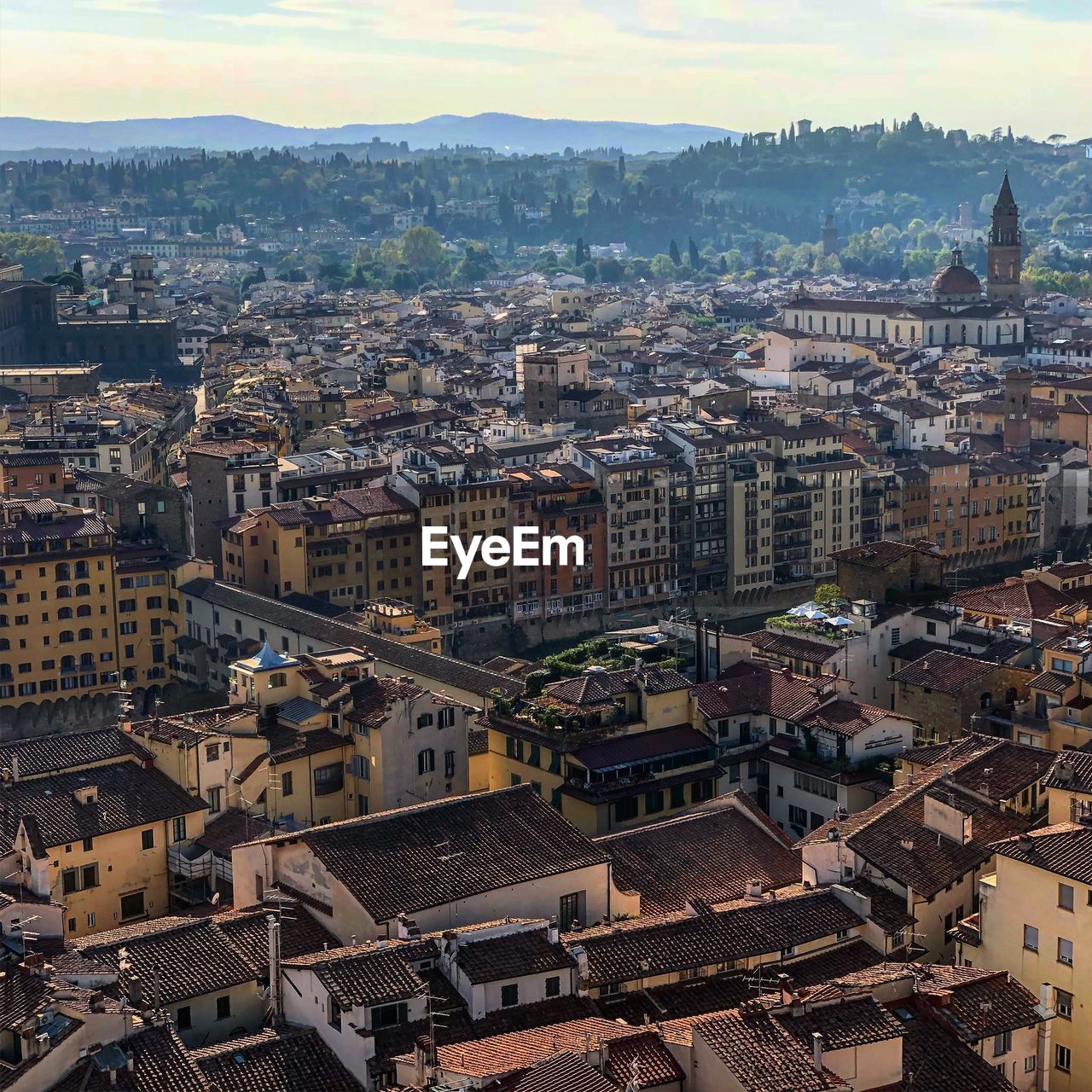 High angle view of townscape against sky