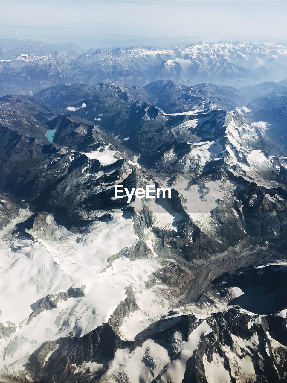 Aerial view of snowcapped mountains