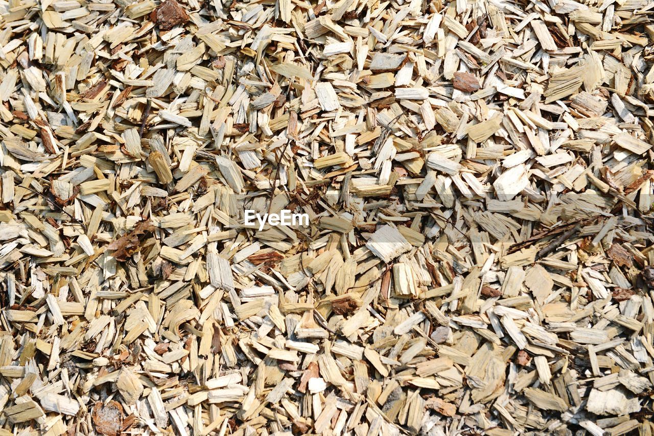 Full frame shot of wood chips