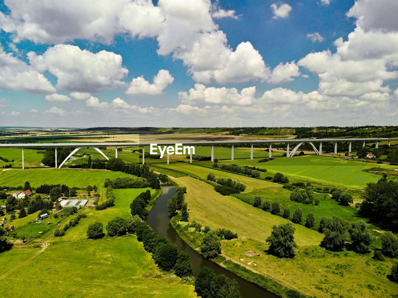 Scenic view of grassy field against sky