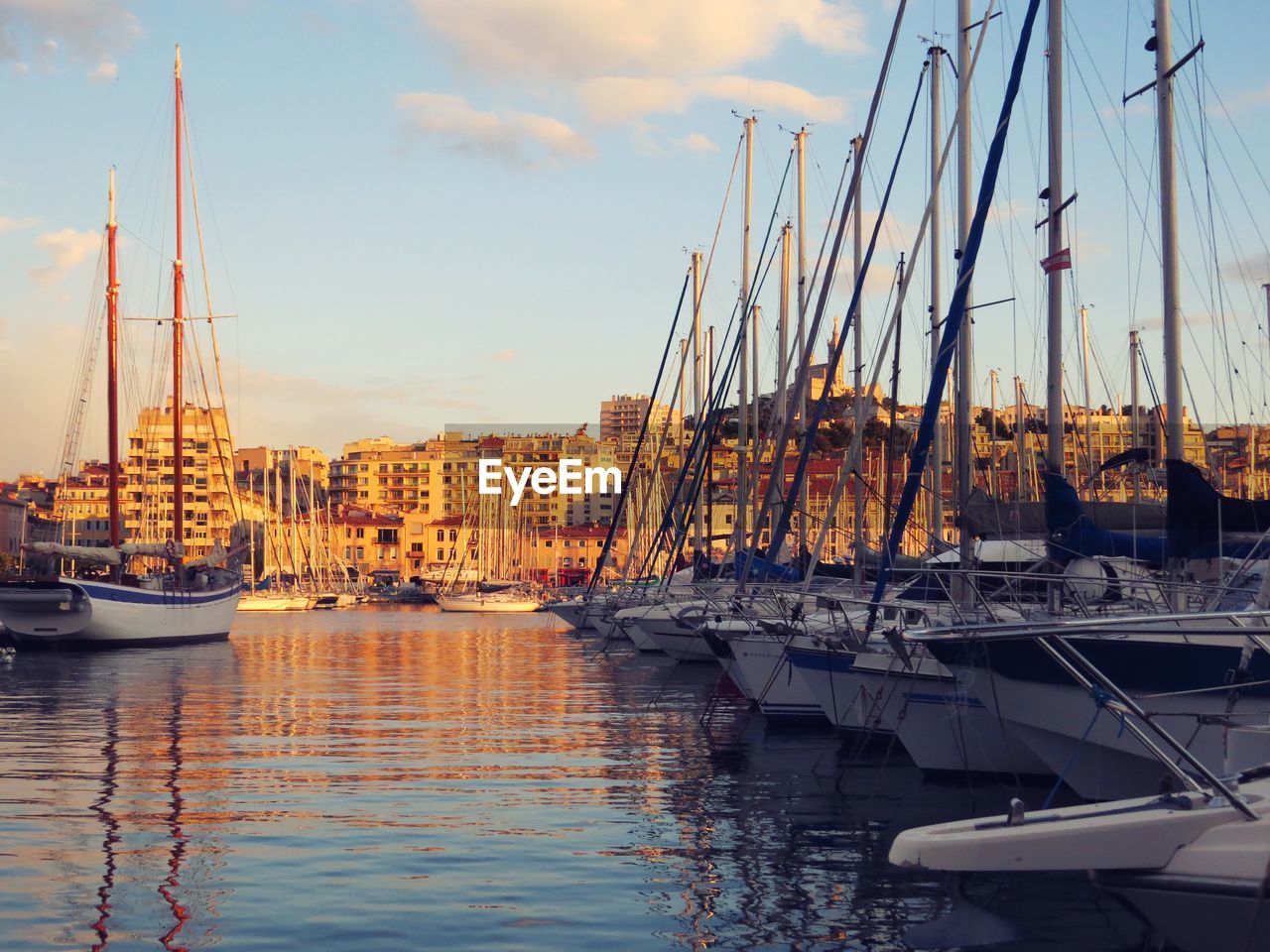 View of marina and city's waterfront