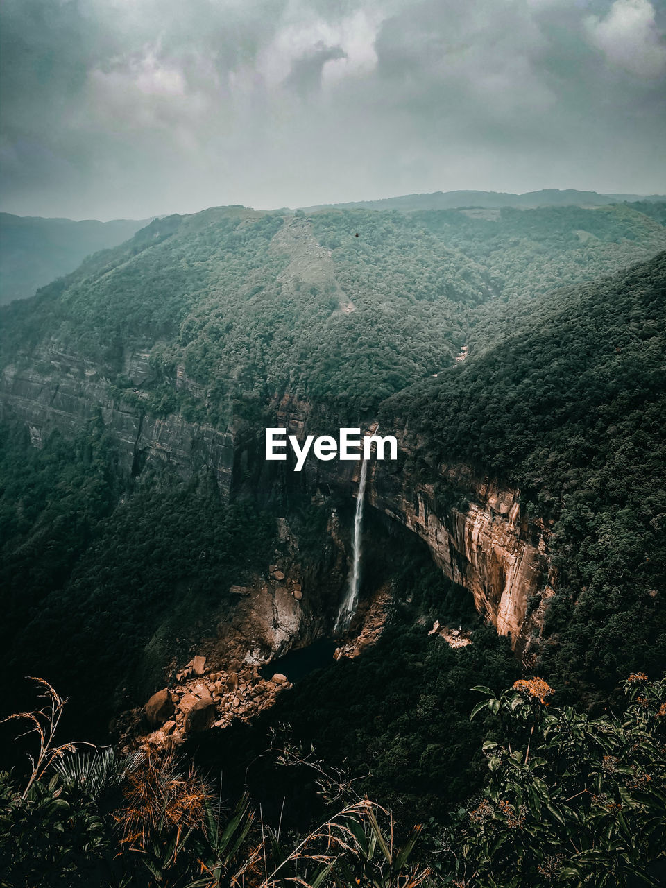 Panoramic view of landscape and mountains against sky