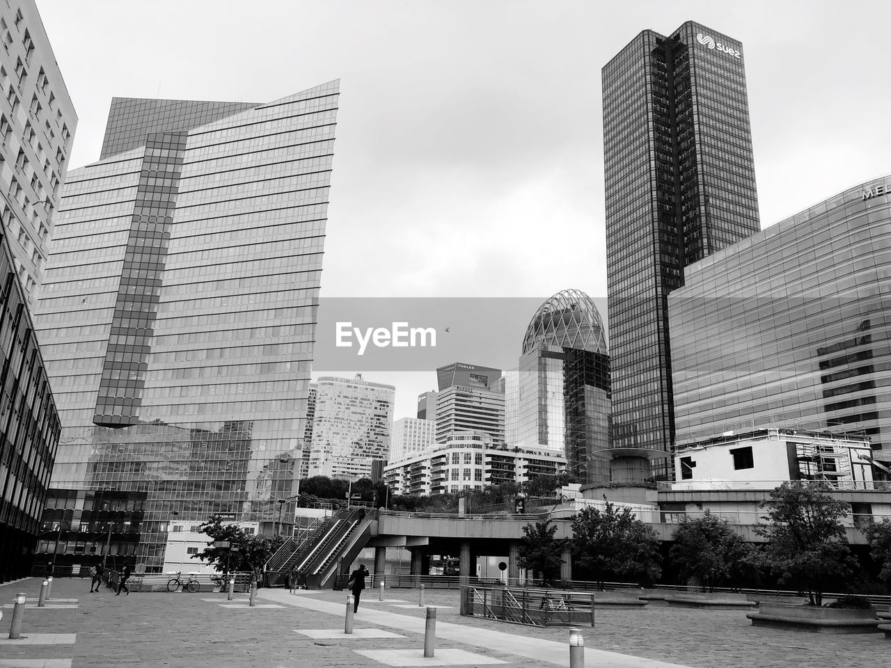 Low angle view of buildings against sky in city