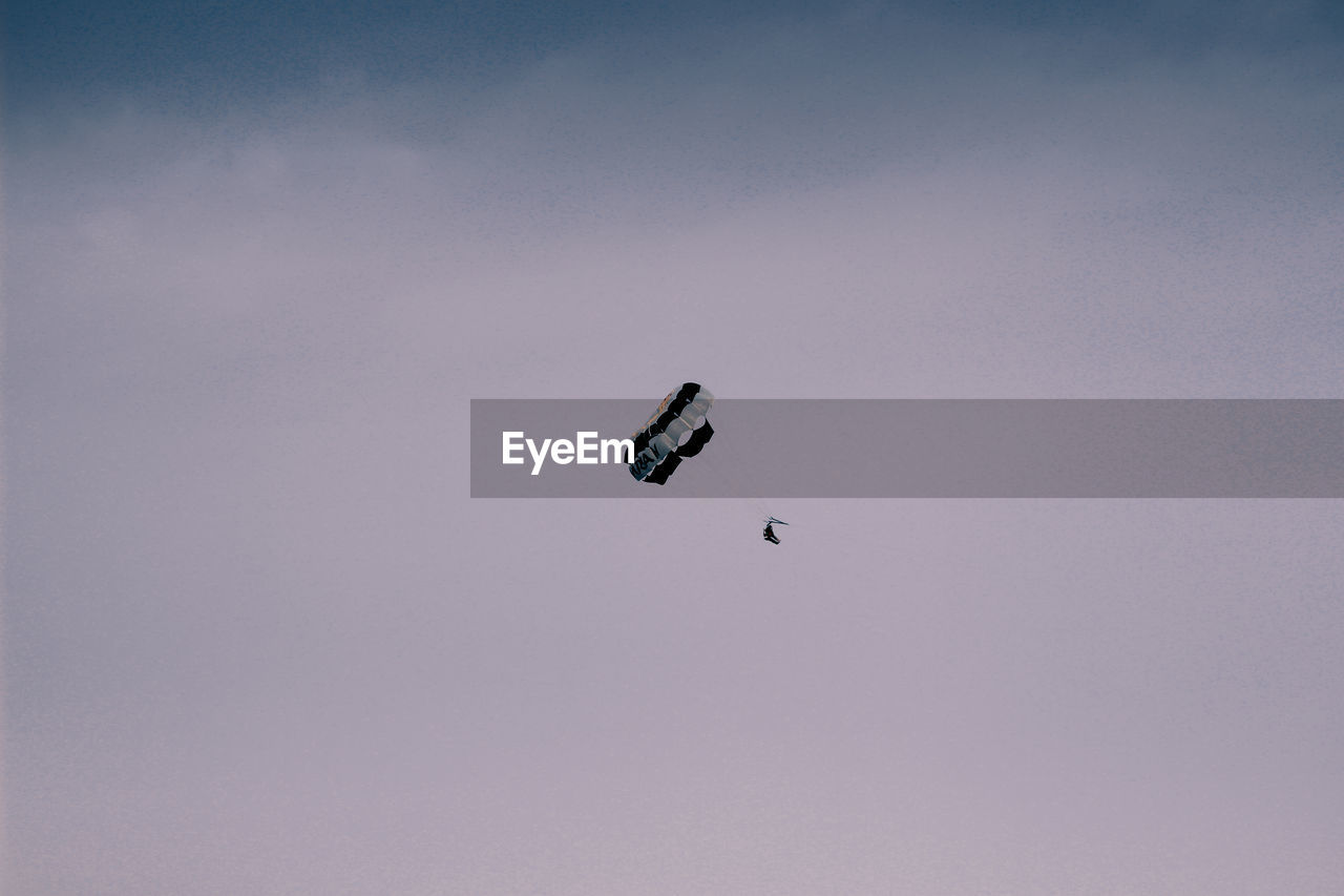 LOW ANGLE VIEW OF BIRD FLYING IN SKY