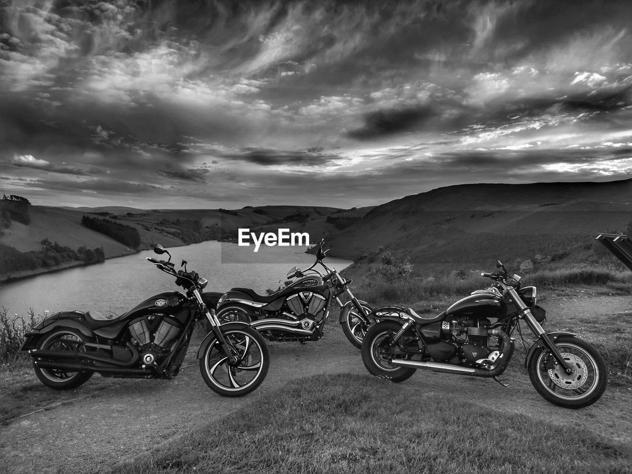 BICYCLES PARKED ON LAND