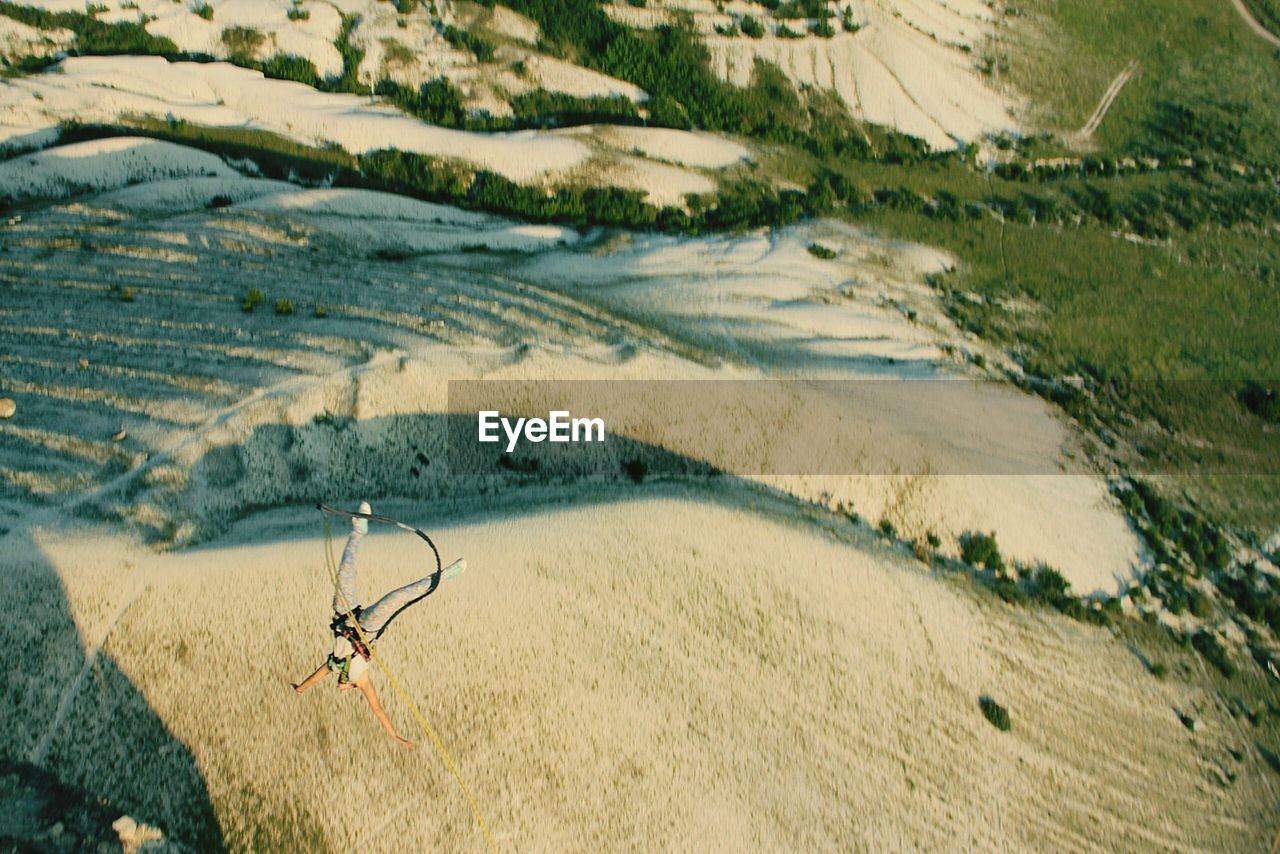 High angle view of beach