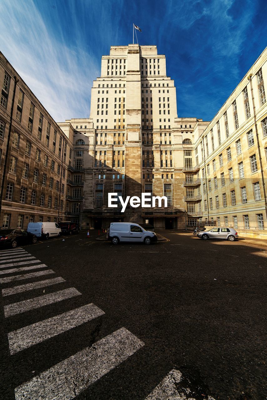 Low angle view of university building