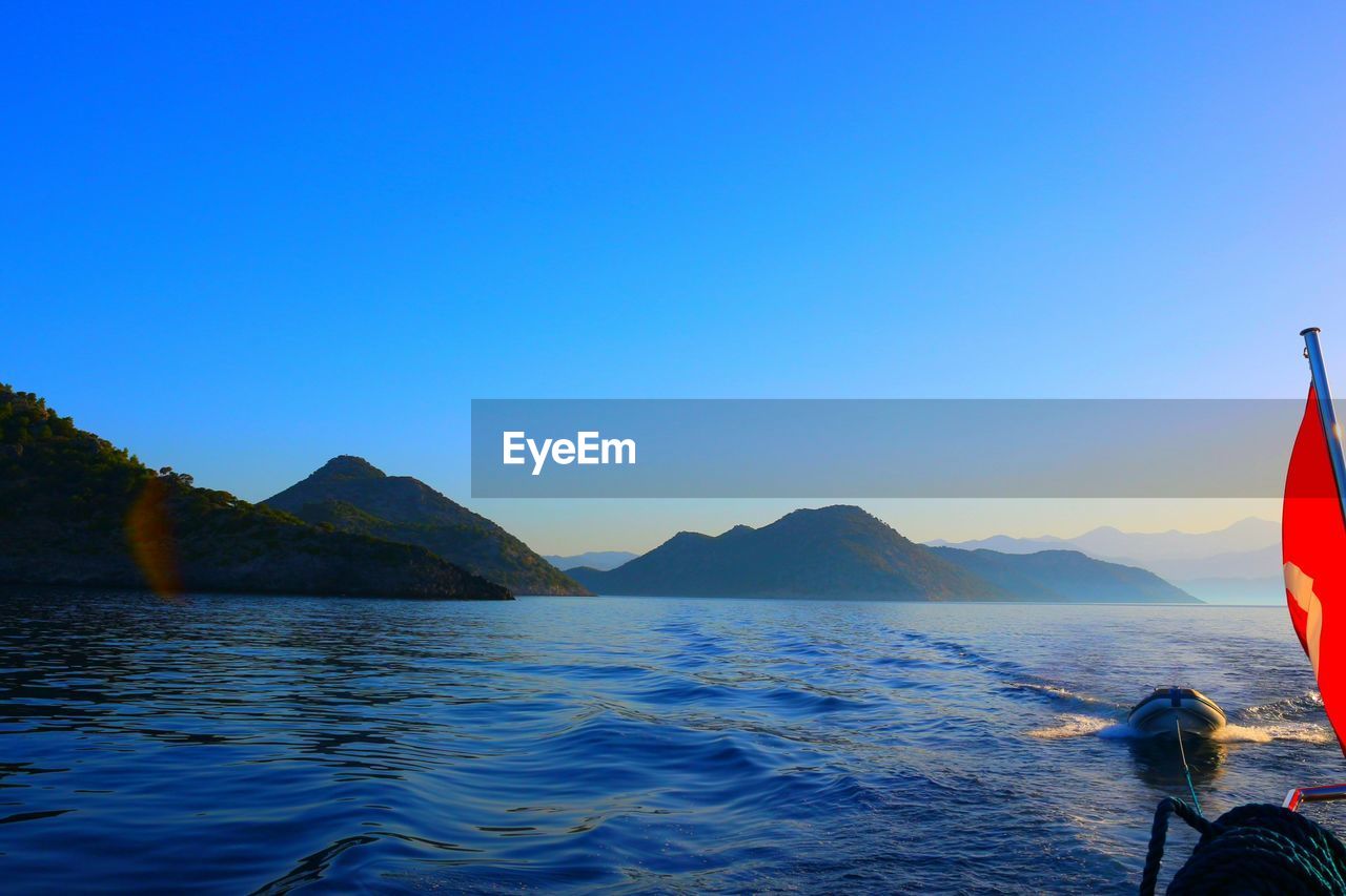 Scenic view of mountains against clear sky