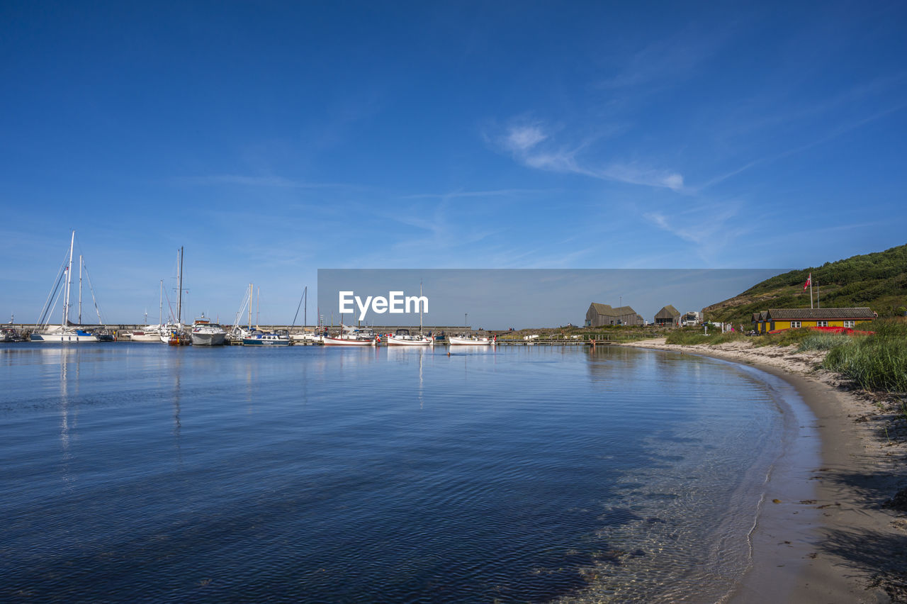 Summer day at hammeren harbour, bornholm, denmark