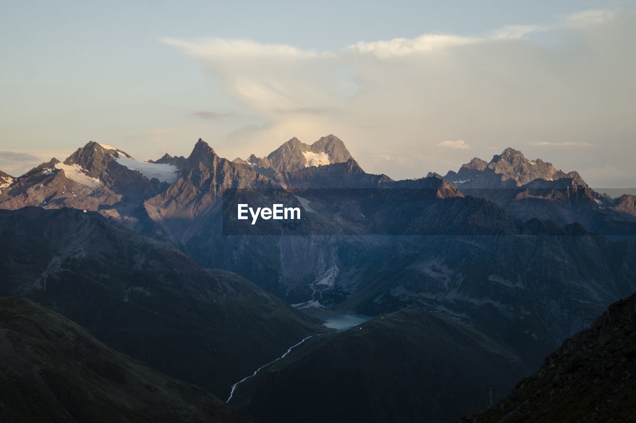 Panoramic view of mountains against sky