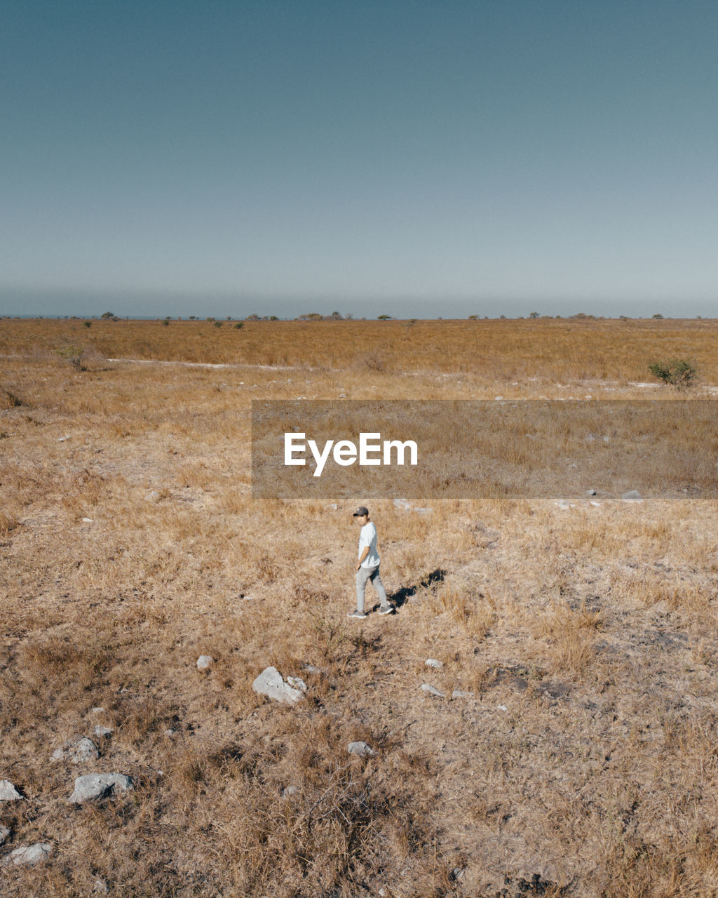 Full length of young man walking on field