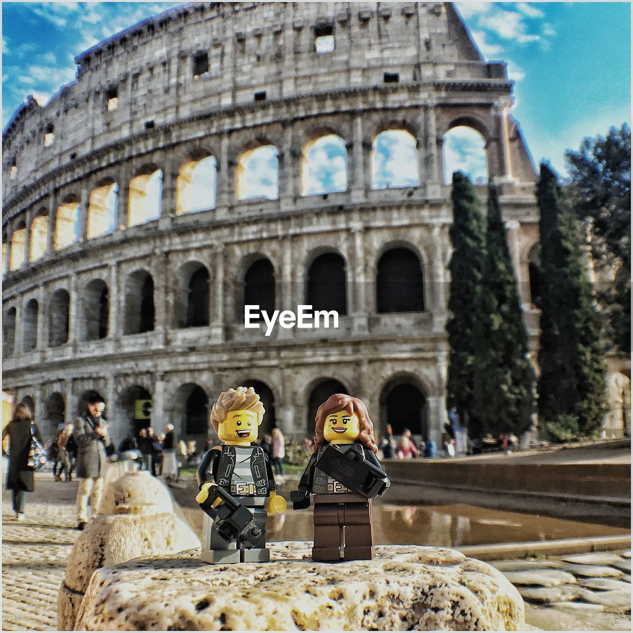 TOURISTS AT OLD RUINS