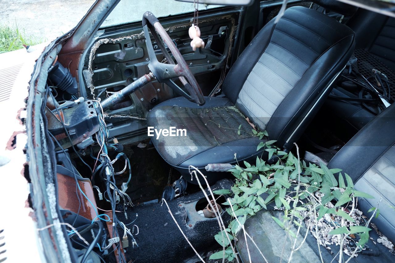 Abandoned car interior