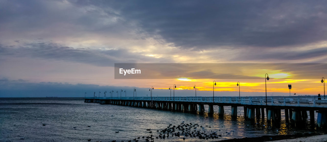 Scenic view of sunset over sea