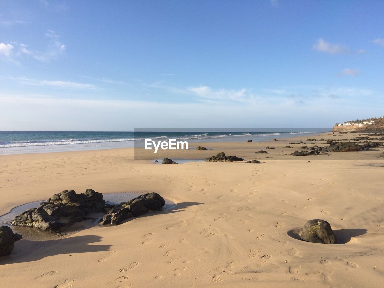 PANORAMIC VIEW OF BEACH AGAINST CLEAR SKY