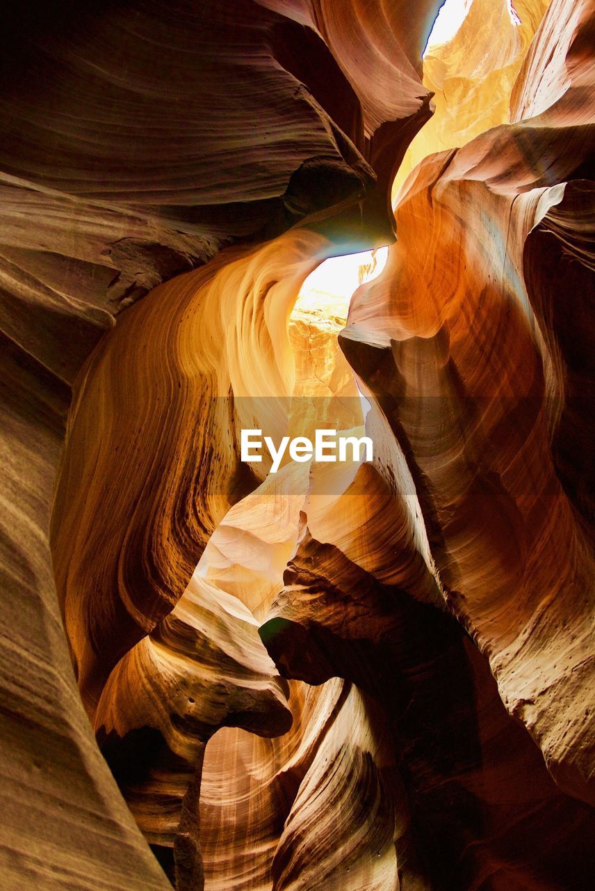 Low angle view of wave rock formation in canyon