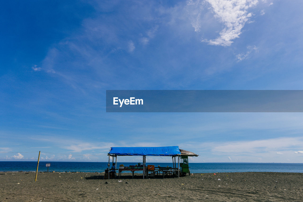 View of stall at beach