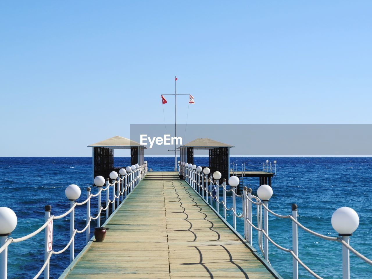 Pier cyprus blue sea