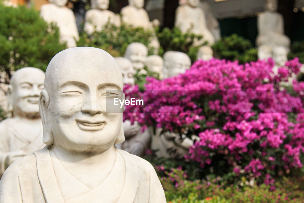 Close-up of buddha statue at fo guang shan