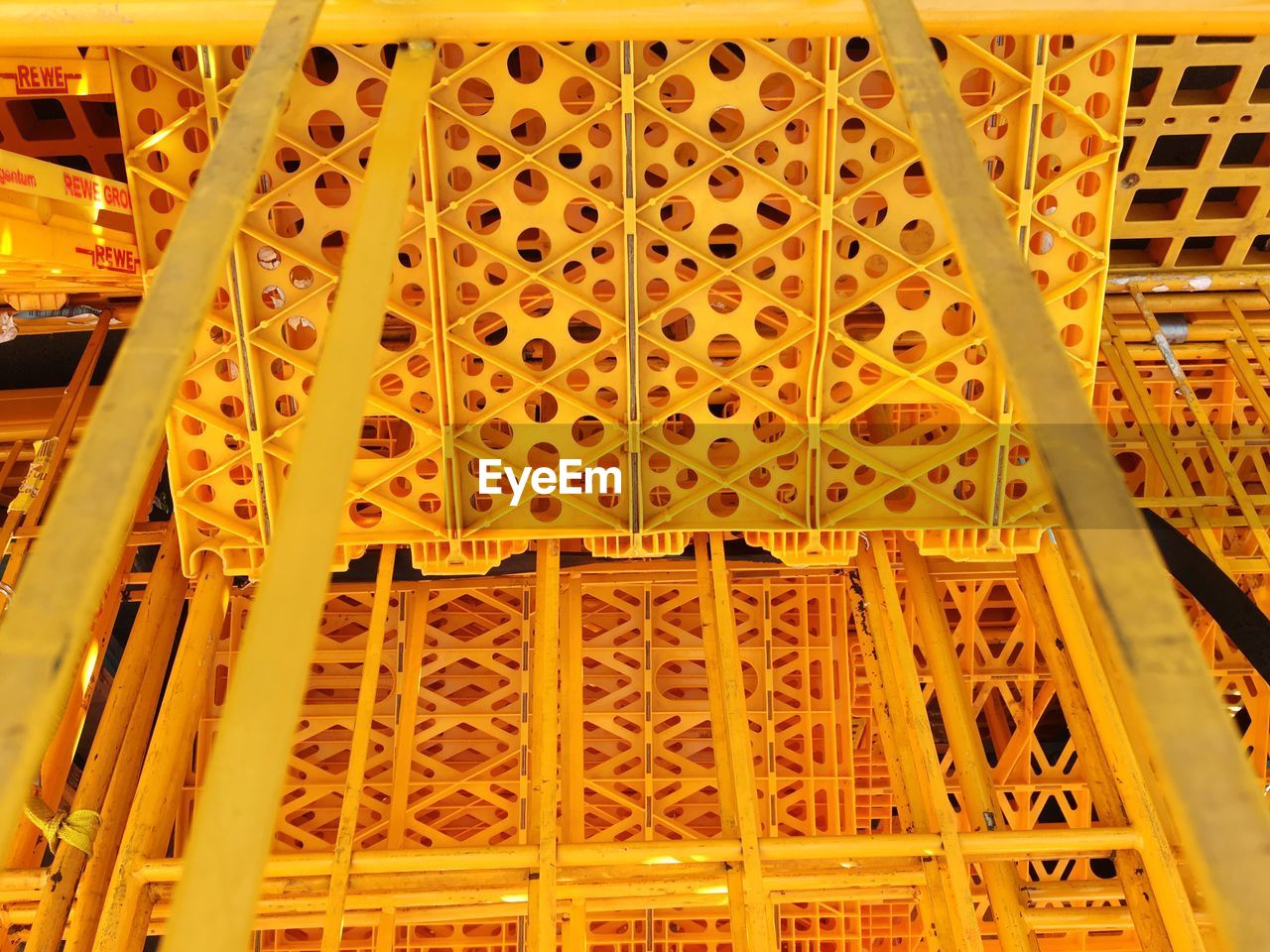 Low angle view of yellow built structure