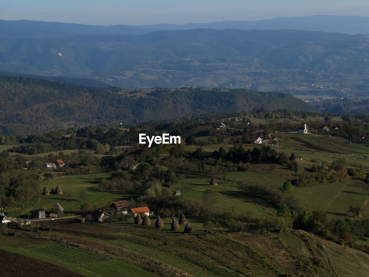 High angle view of agricultural field